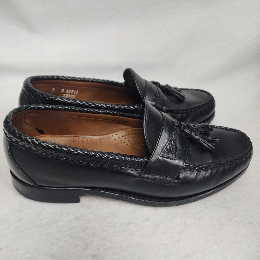Allen Edmonds Maxfield Mens 9D Loafer Black Leather Tassel Moc Toe Casual Shoes